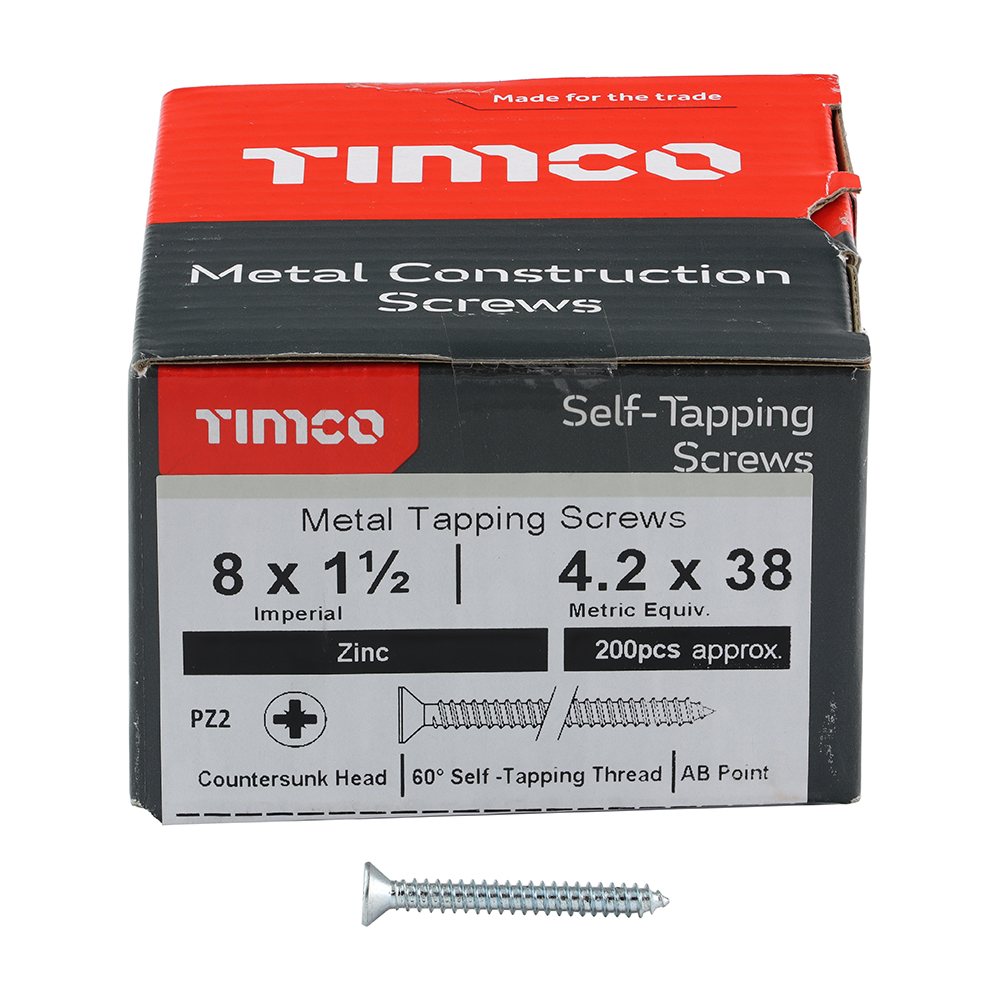 S/Tapping Screw PZ2 CSK Zinc - Image 3