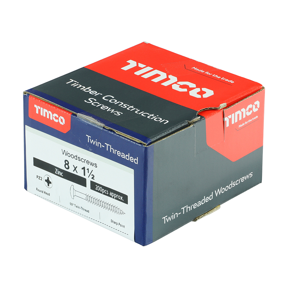 Twin Woodscrew PZ2 RND Zinc - Image 2