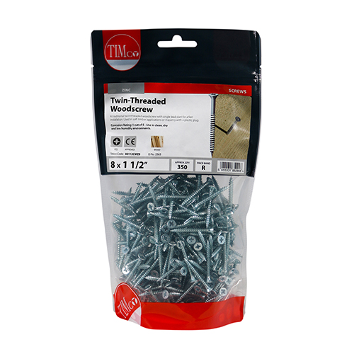Twin Woodscrew PZ2 CSK - BZP - Image 2