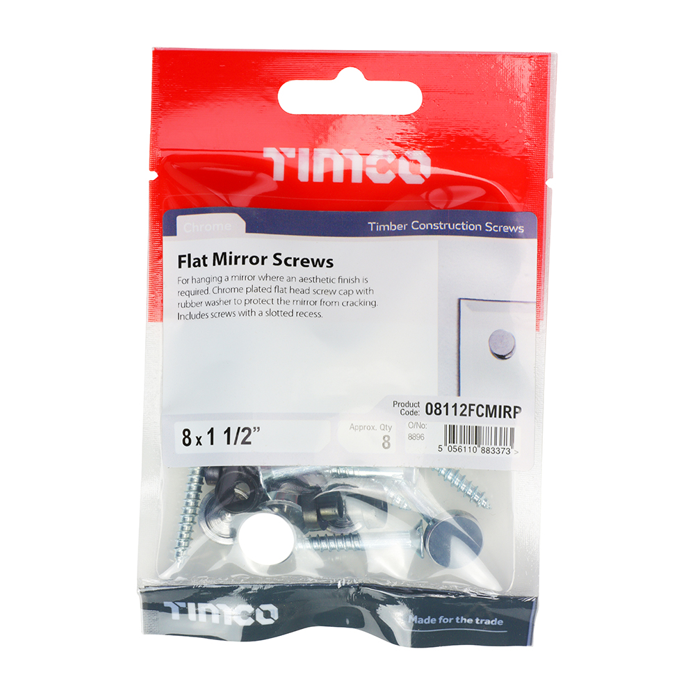 Mirror Screw Flat - Chrome - Image 2