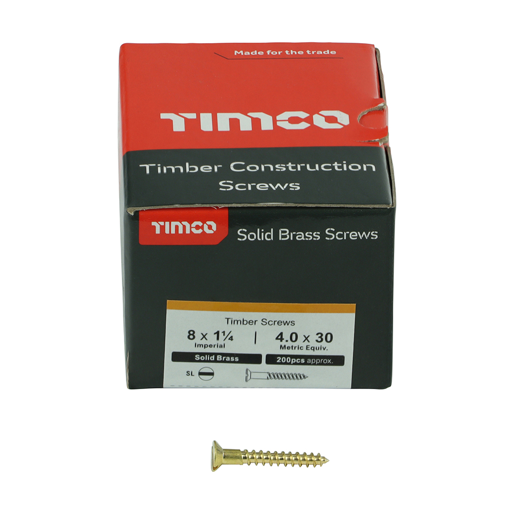 Brass Timber Screw SLOT CSK - Image 3