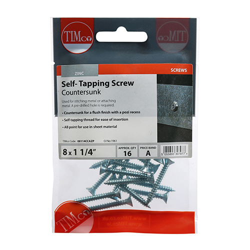 S/Tapping Screw PZ2 CSK - BZP - Image 2