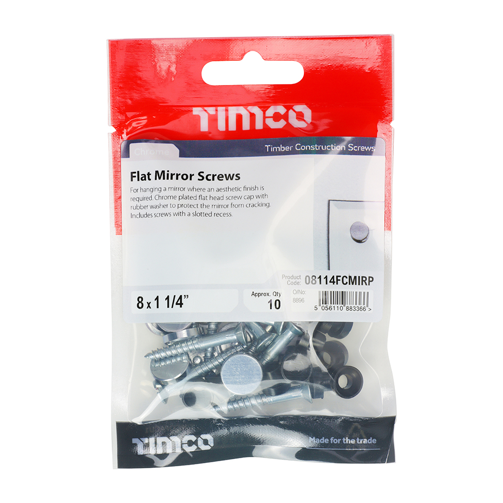Mirror Screw Flat - Chrome - Image 2