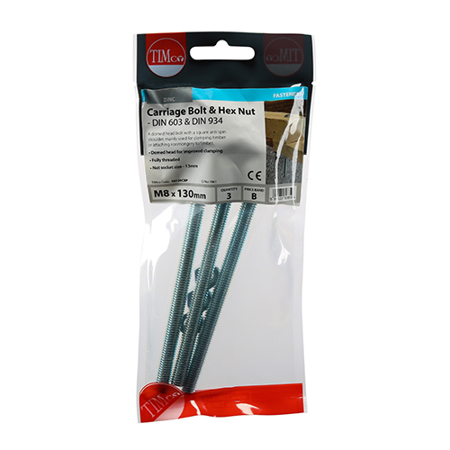 Carriage Bolt & Hex Nut - BZP - Image 2