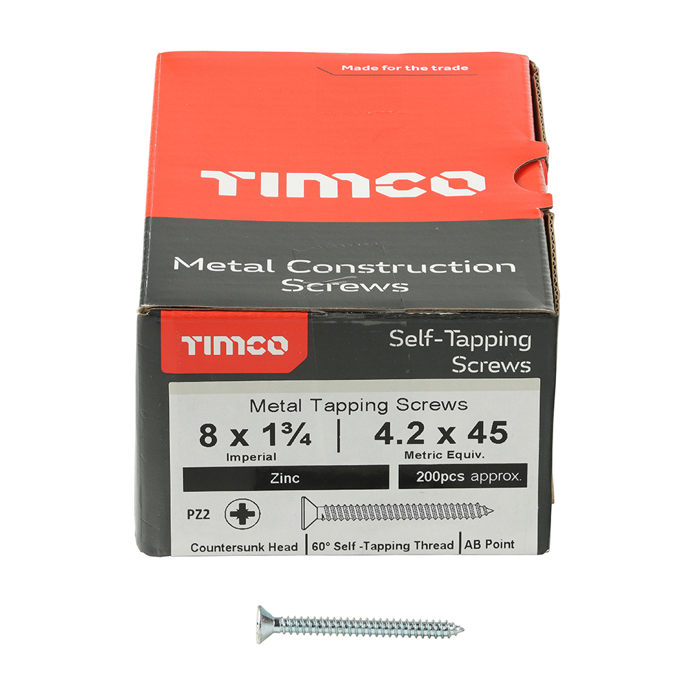 S/Tapping Screw PZ2 CSK Zinc - Image 3