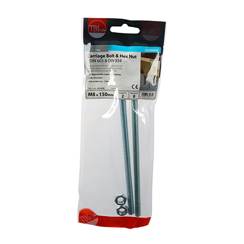 Carriage Bolt & Hex Nut - BZP - Image 2