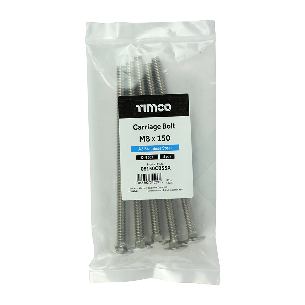 Carriage Bolt DIN 603 A2 SS - Image 2