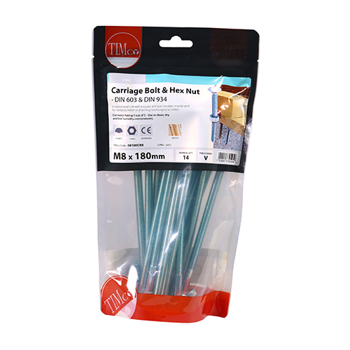 Carriage Bolt & Hex Nut - BZP - Image 2