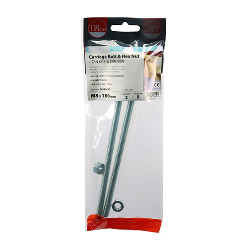 Carriage Bolt & Hex Nut - BZP - Image 2