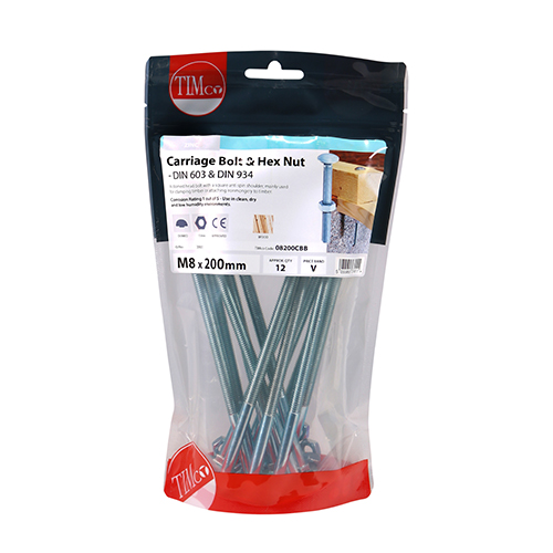 Carriage Bolt & Hex Nut - BZP - Image 2