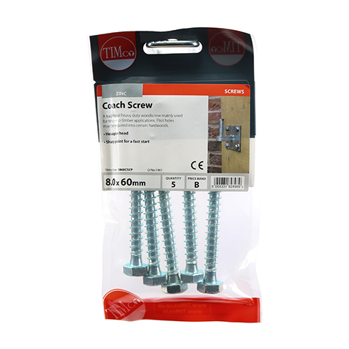 Coach Screw DIN 571 - BZP - Image 2