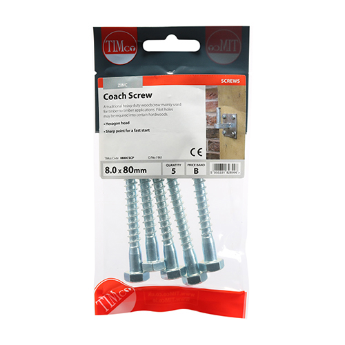 Coach Screw DIN 571 - BZP - Image 2
