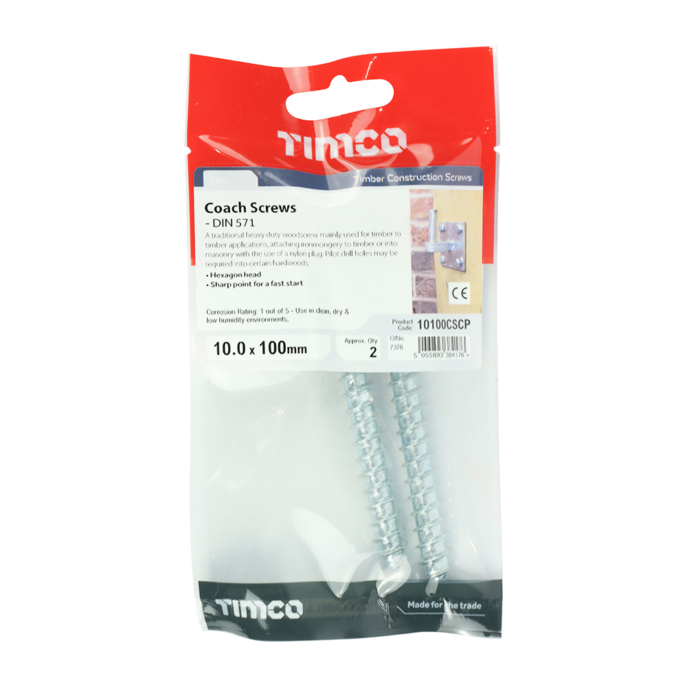 Coach Screw DIN 571 - BZP - Image 2