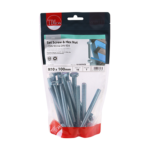 Set Screw & Hex Nut - BZP - Image 2