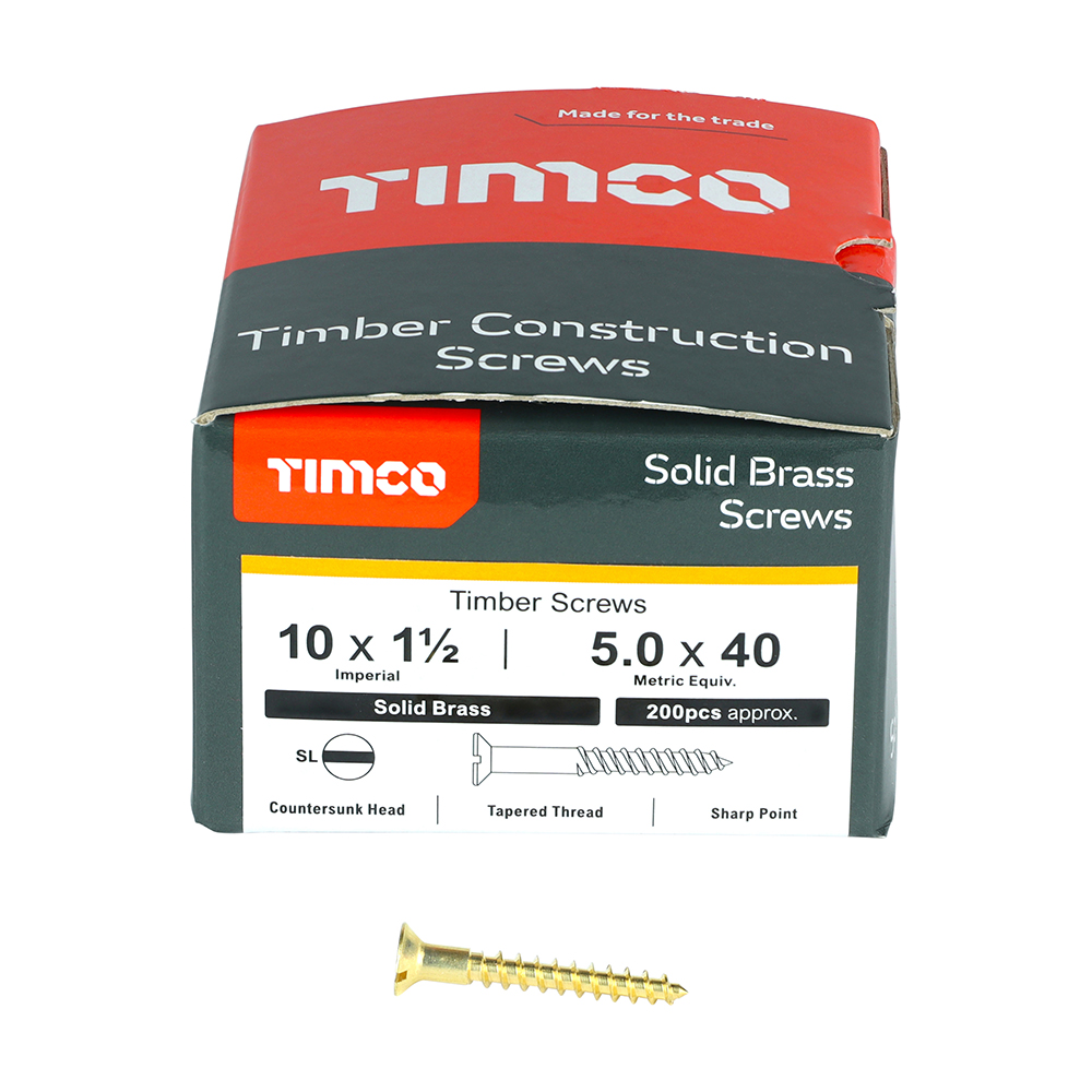 Brass Timber Screw SLOT CSK - Image 3