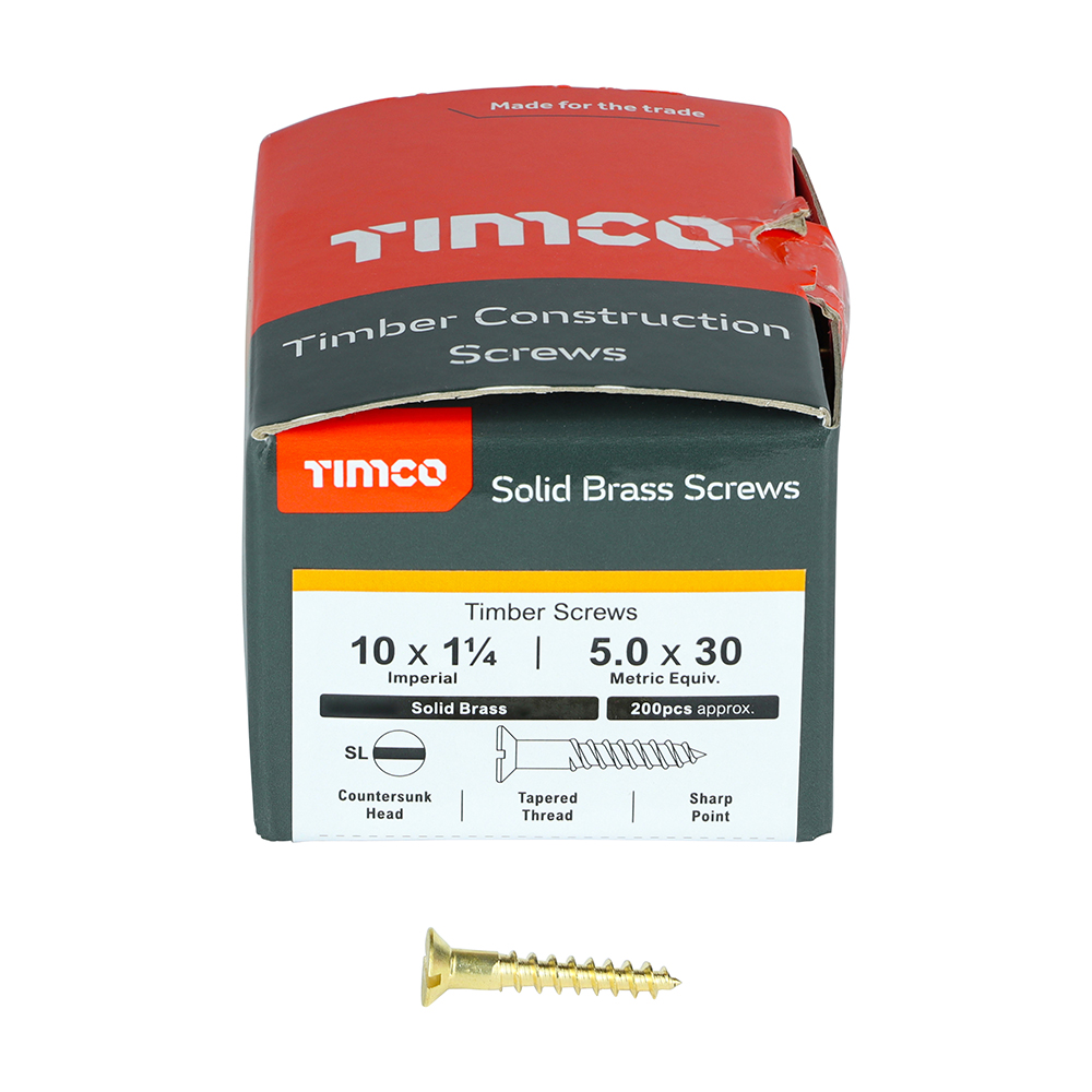 Brass Timber Screw SLOT CSK - Image 3