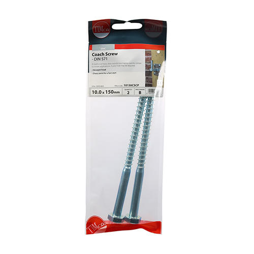 Coach Screw DIN 571 - BZP - Image 2