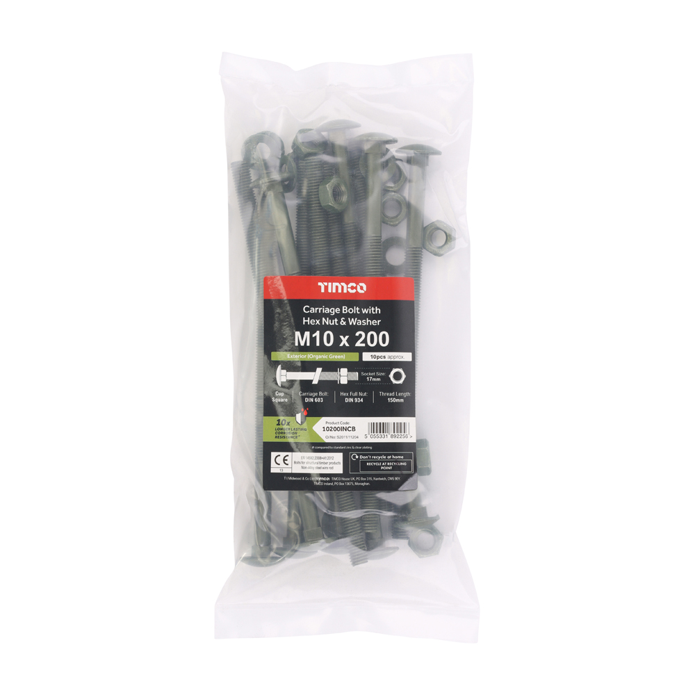 Carriage Bolt,Nut & Washer-GRN - Image 2