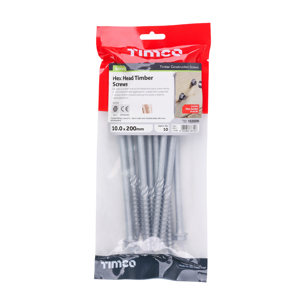 Timber Frame Screw HEX Silver - Image 2