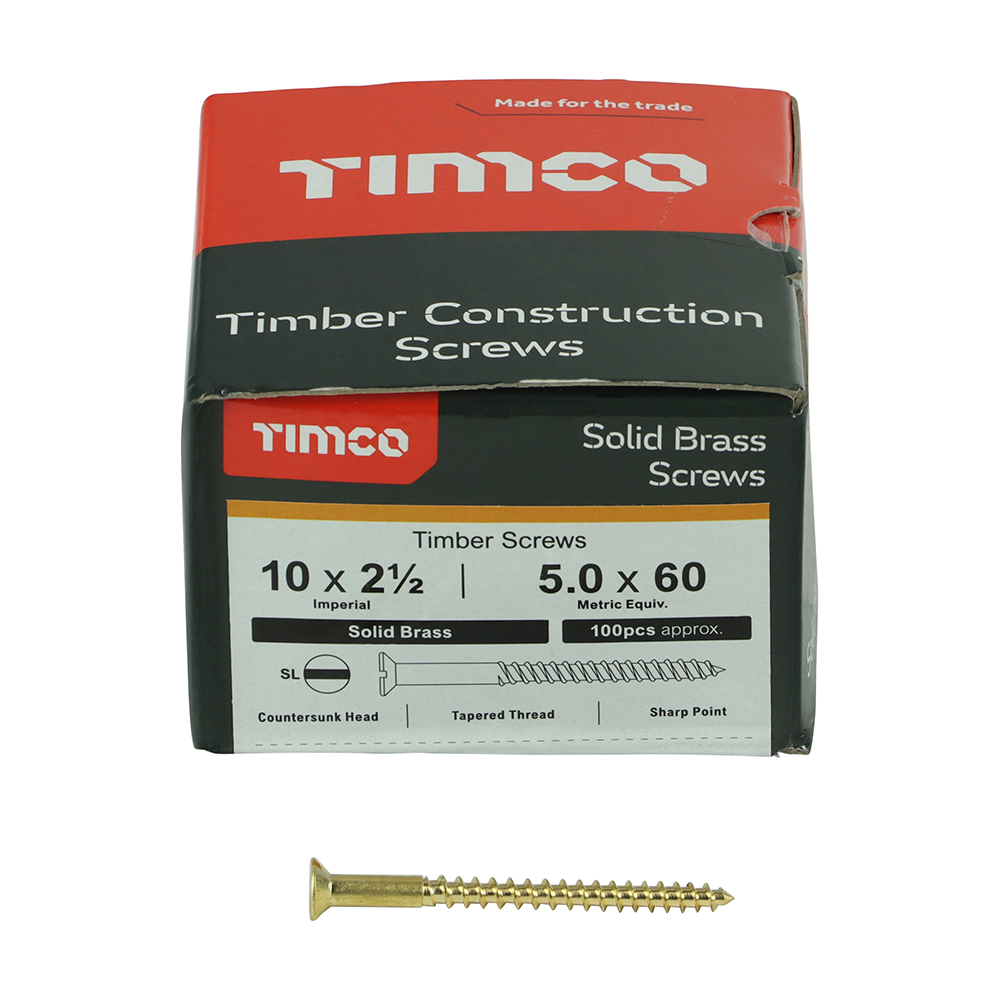 Brass Timber Screw SLOT CSK - Image 3