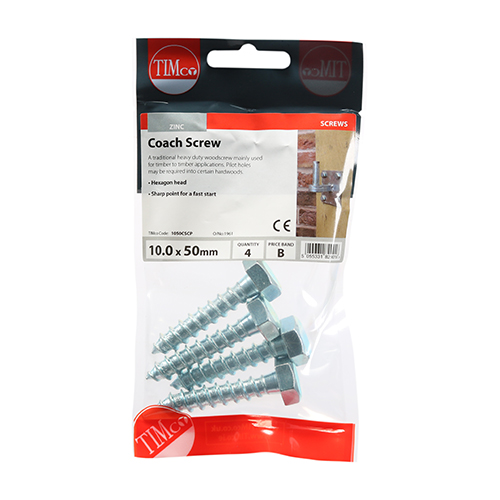 Coach Screw DIN 571 - BZP - Image 2