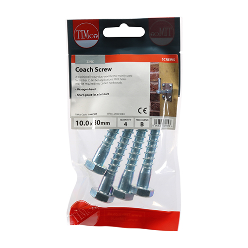 Coach Screw DIN 571 - BZP - Image 2