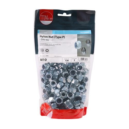 Nylon Nut Type P DIN 982 BZP - Image 2