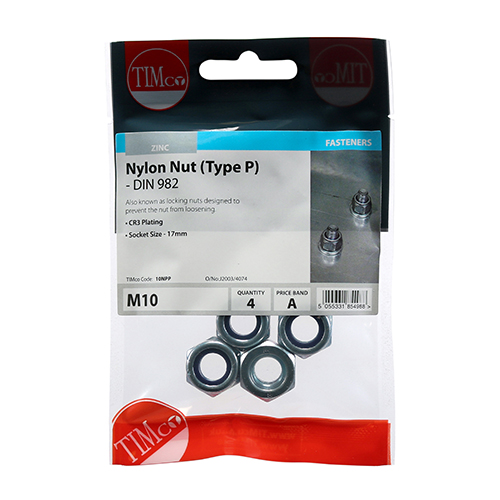 Nylon Nut Type P DIN 982 BZP - Image 2