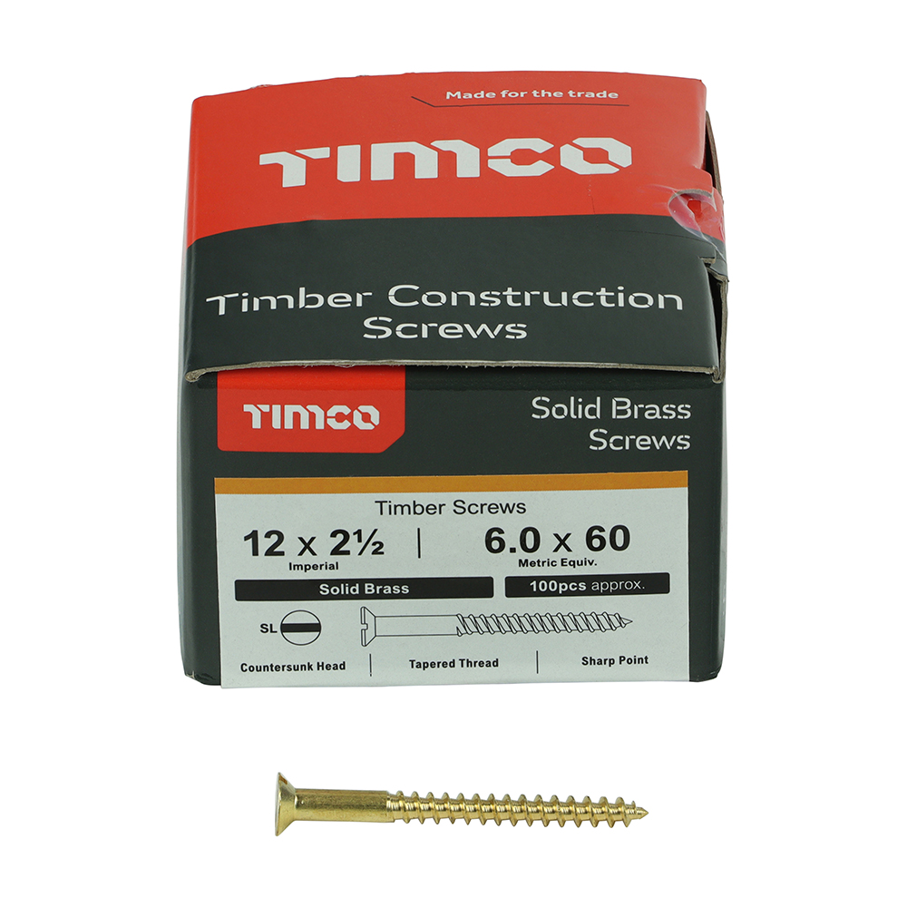Brass Timber Screw SLOT CSK - Image 3