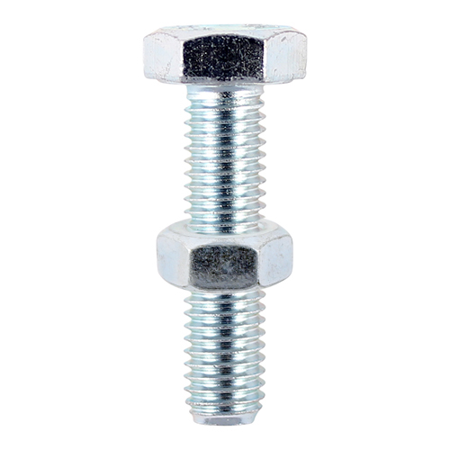 Set Screw & Hex Nut - BZP - Image 1