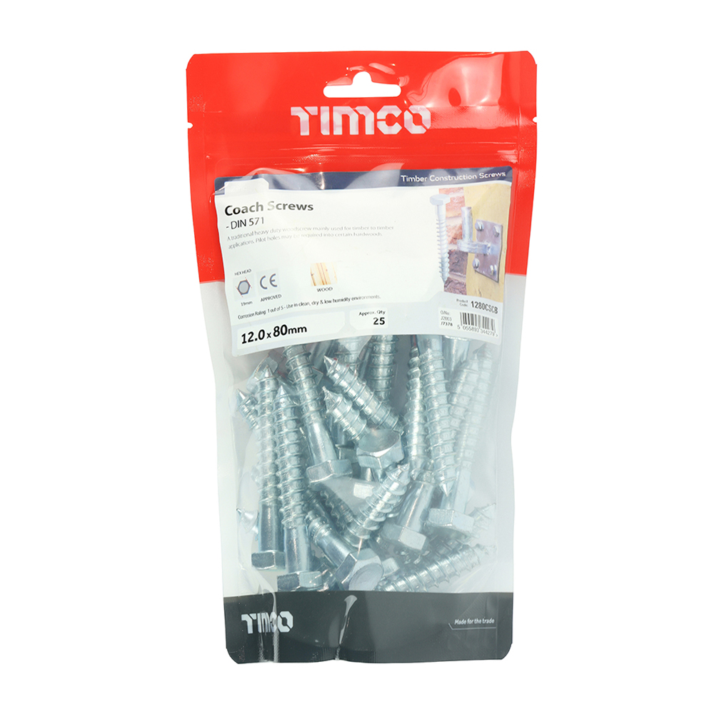 Coach Screw DIN 571 - BZP - Image 2