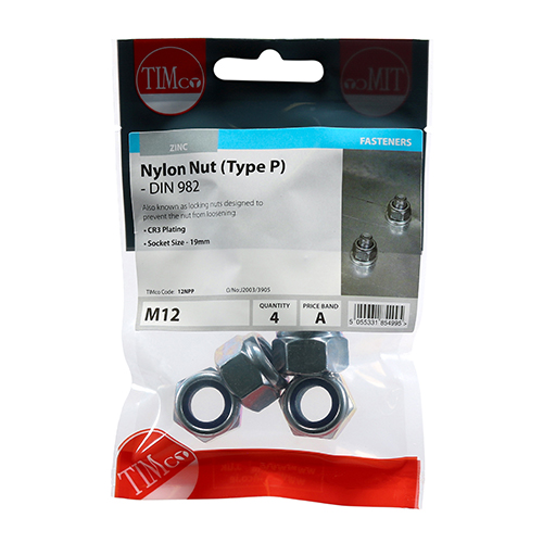 Nylon Nut Type P DIN 982 BZP - Image 2