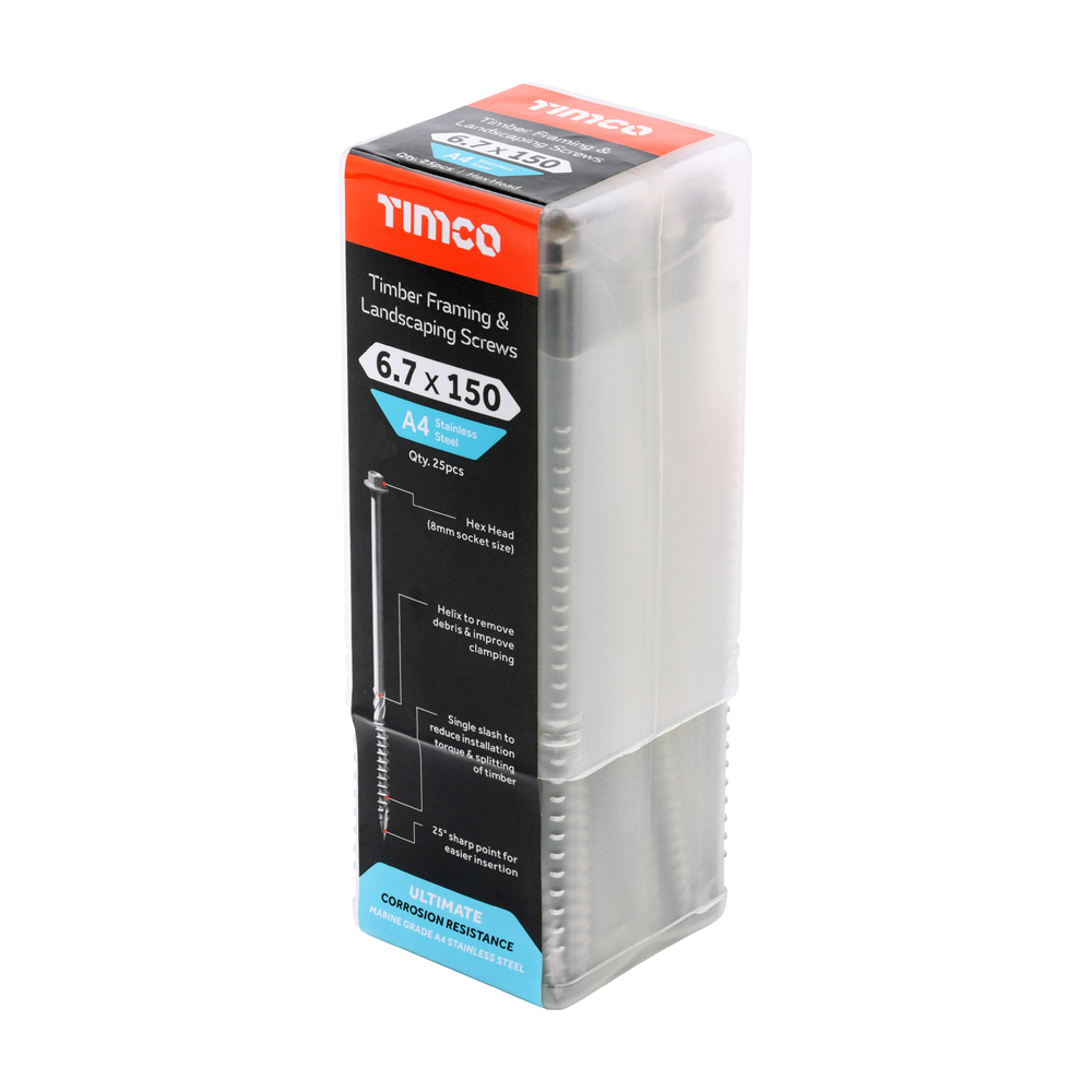 Timber Frame Screw HEX A4 SS - Image 2