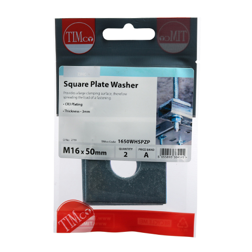 Square Plate Washer - BZP - Image 2