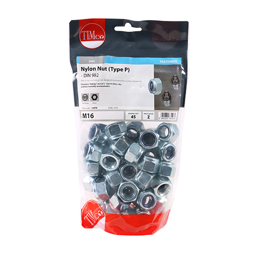 Nylon Nut Type P DIN 982 BZP - Image 2