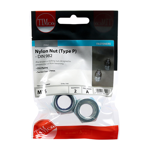 Nylon Nut Type P DIN 982 BZP - Image 2