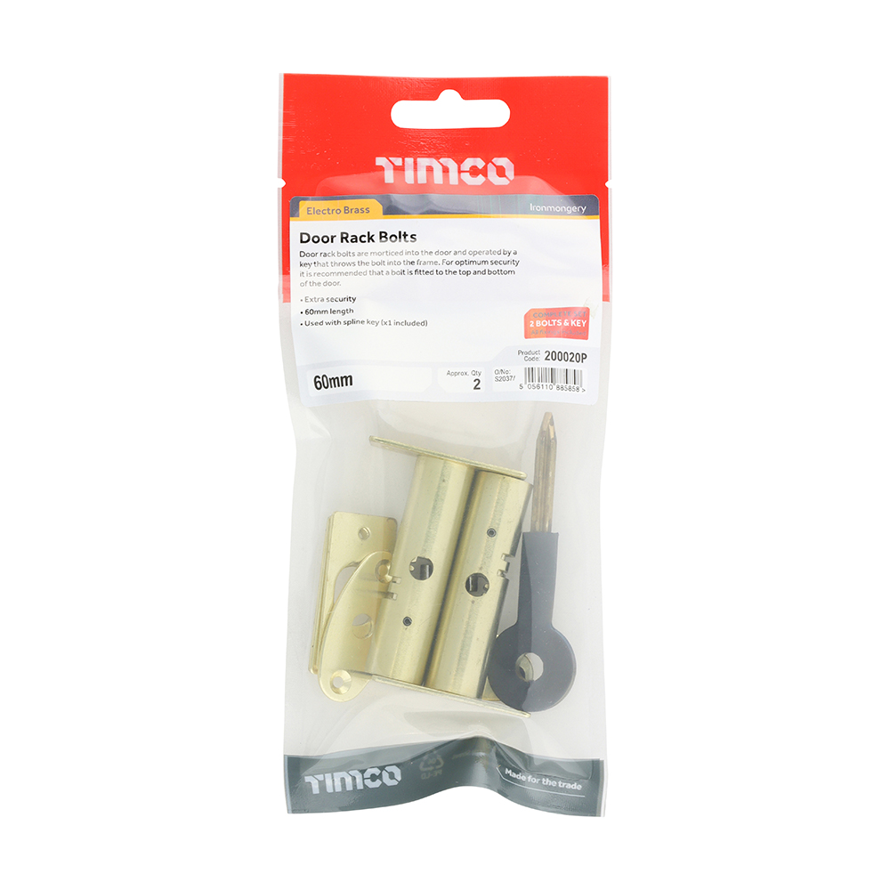Door Rack Bolts E Brass - Image 2