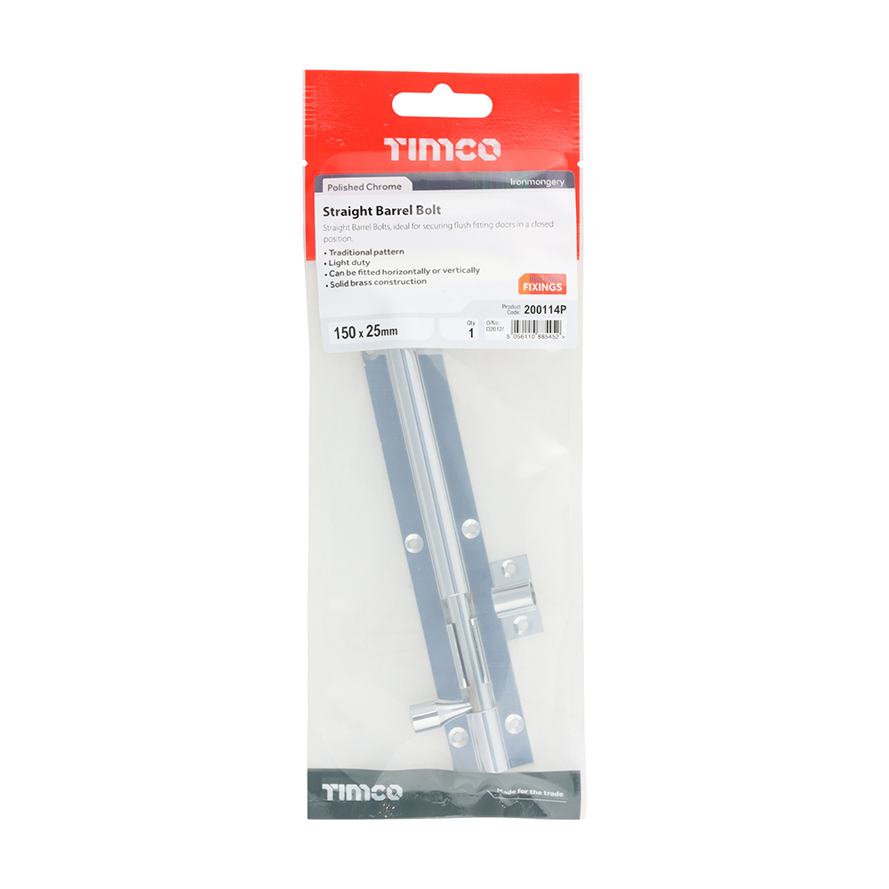 Str. Barrel Bolt Pol. Chrome - Image 2