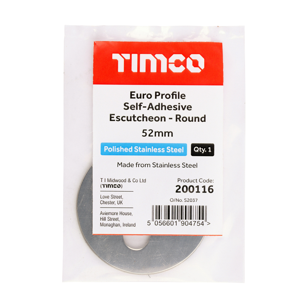 S/A Euro Escutcheon RND Pol SS - Image 2