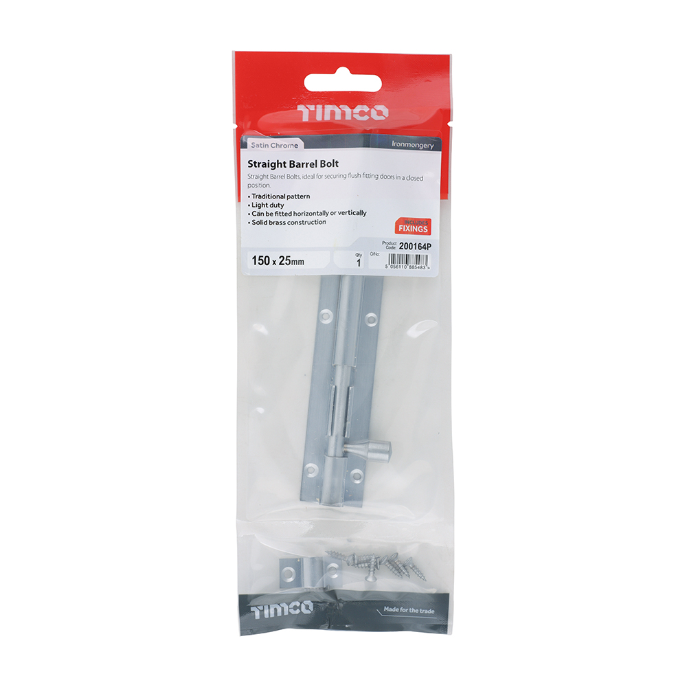 Str. Barrel Bolt Sat. Chrome - Image 2