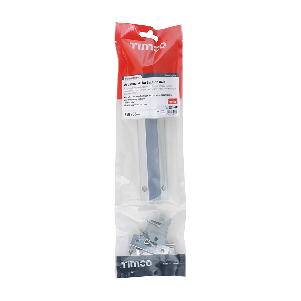 Arch Flat Sec Bolt Pol. Chrome - Image 2