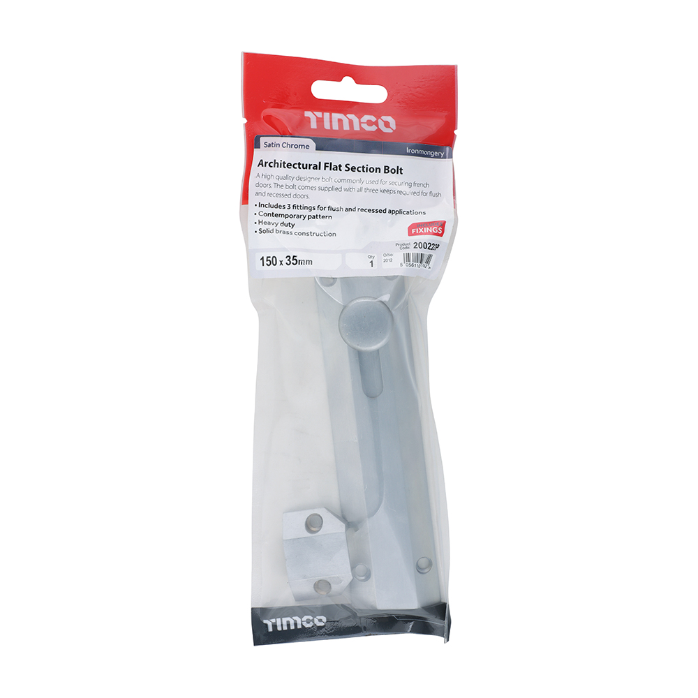Arch Flat Sec Bolt Sat. Chrome - Image 2
