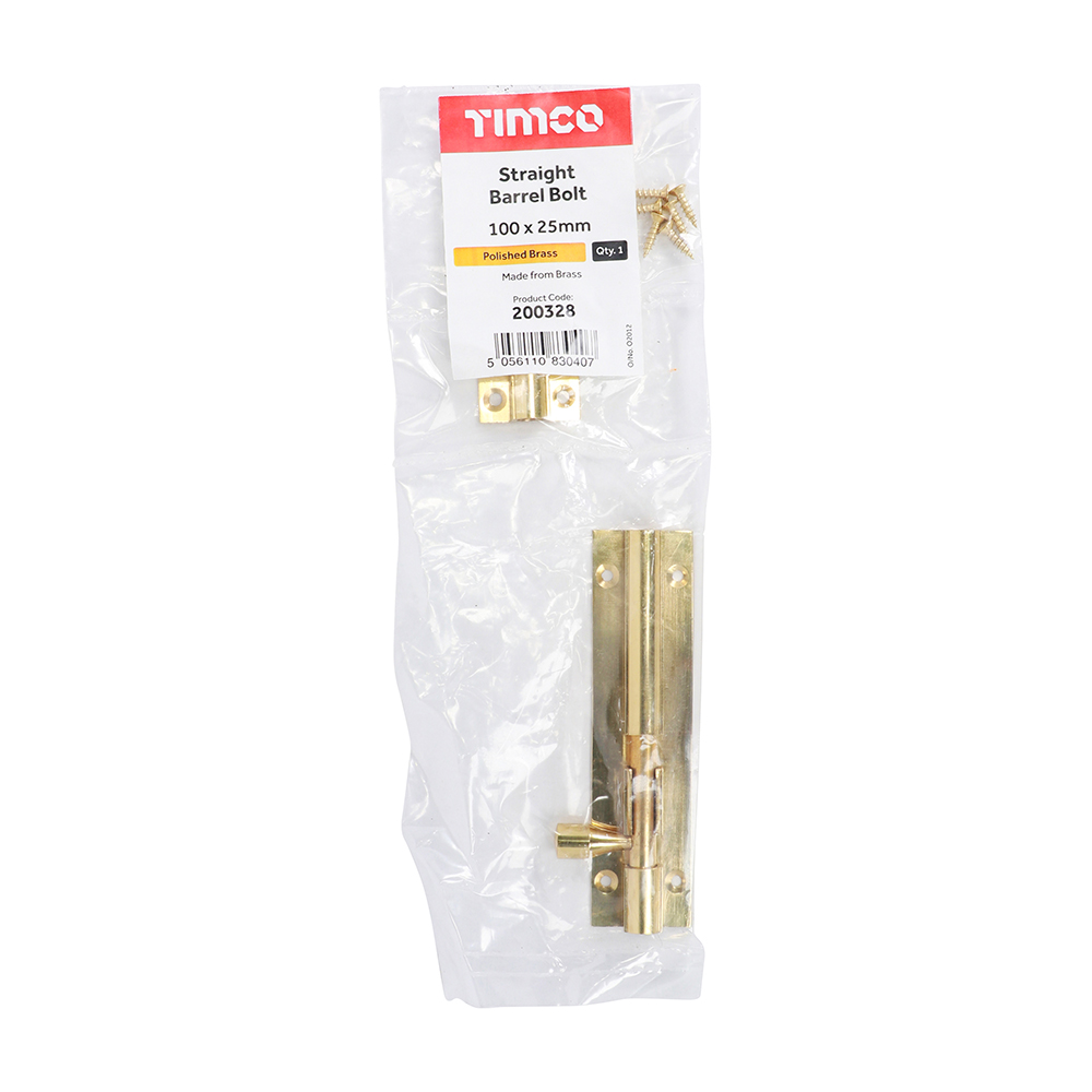Str. Barrel Bolt Pol. Brass - Image 2