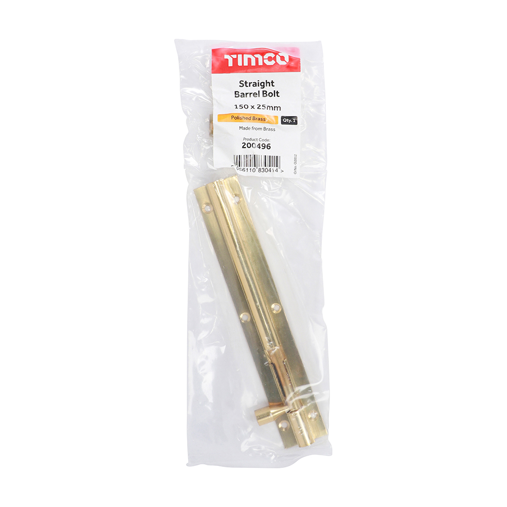 Str. Barrel Bolt Pol. Brass - Image 2
