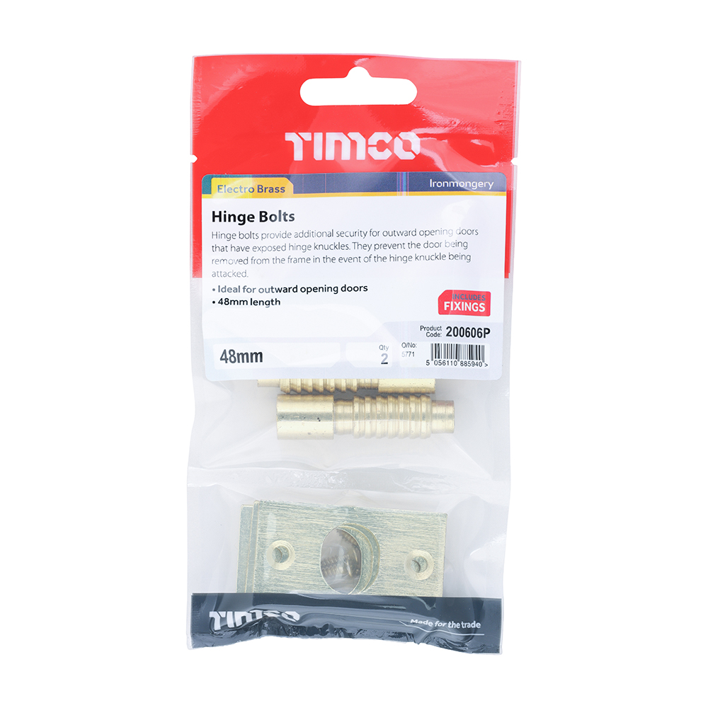Hinge Bolts Electro Brass - Image 2