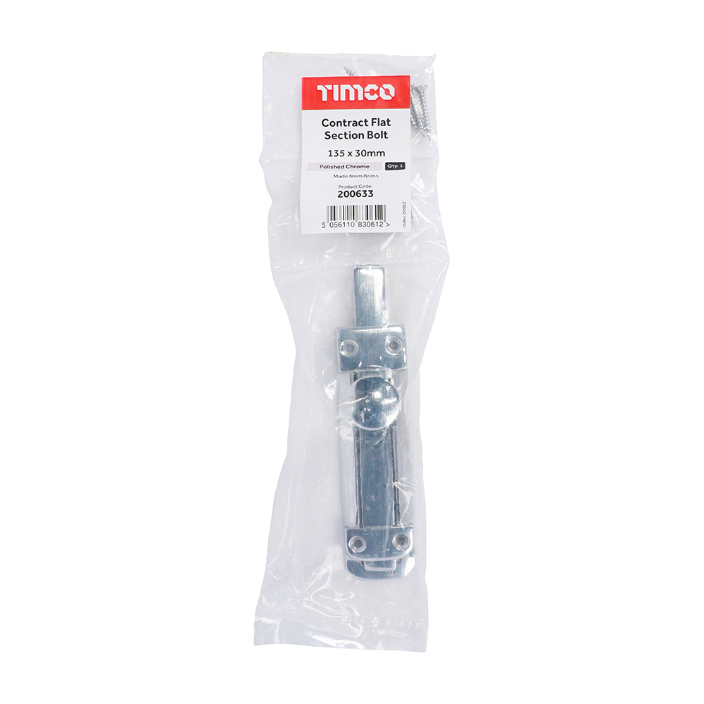 Flat Section Bolt Pol. Chrome - Image 2