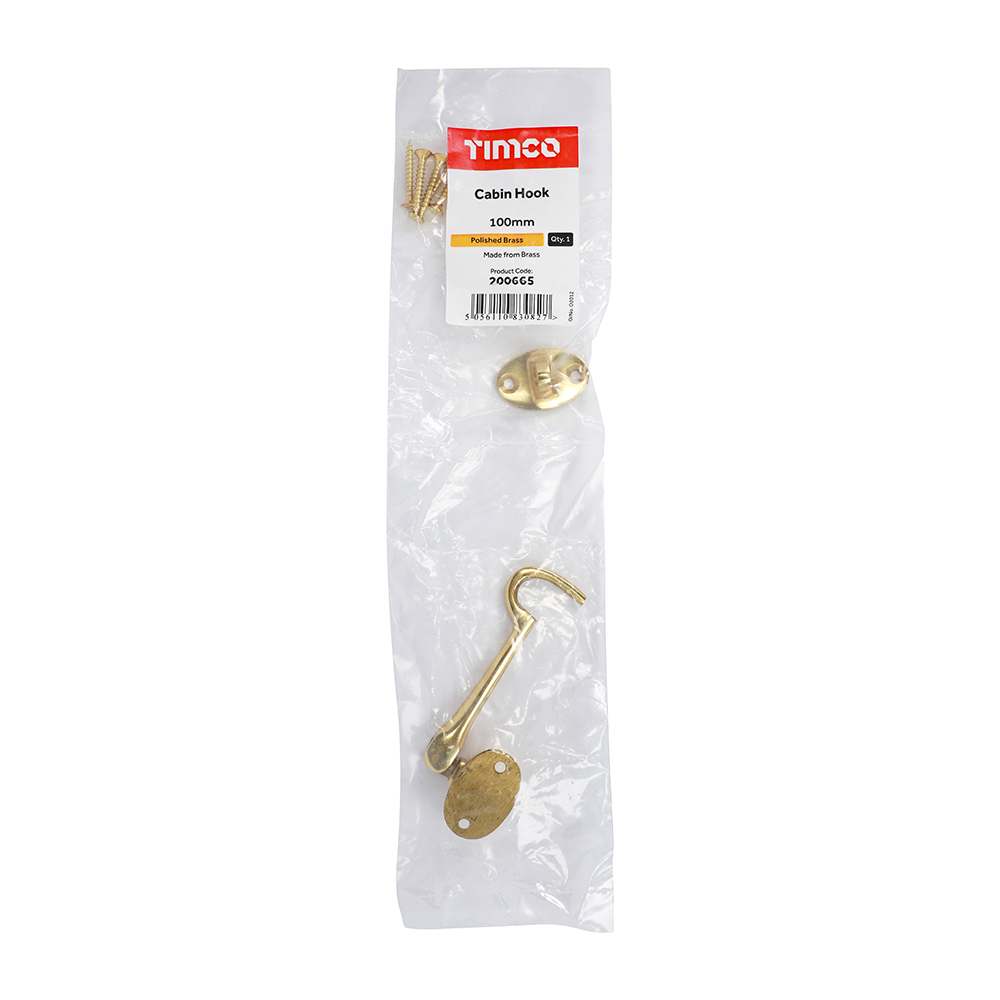 Cabin Hook Pol. Brass - Image 2