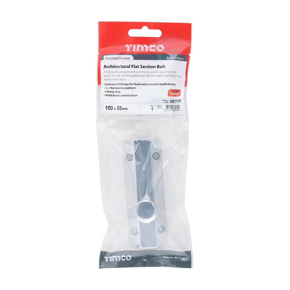Arch Flat Sec Bolt Pol. Chrome - Image 2