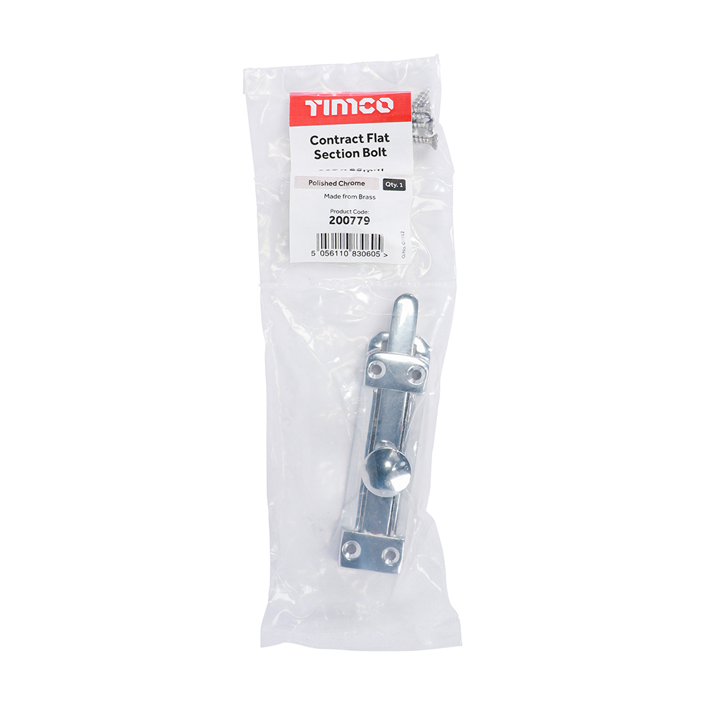 Flat Section Bolt Pol. Chrome - Image 2