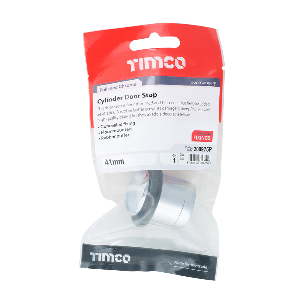 Cylinder Door Stop Pol. Chrome - Image 2